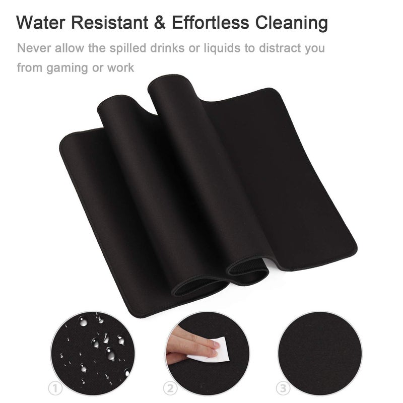HIHUHEN Gaming Mouse Mat/Mouse Pad 23.6x11.8x0.12Inch | XXL Mouse pad | Table mat/Large Size | Improved Precision and Speed | Rubber Base for Stable Grip on Smooth Surfaces Non-Slip (60x30Black004) - Image 4